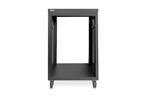 DIGITUS DN-48001 - Rack de Audio - 19 Pulgadas - 16U - Rack de Equipo Universal - para Accesorios de Audio y vídeo - Sin Montar - Carga máxima 136 kg - con Ruedas - Negro