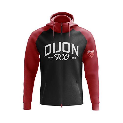 Dijon Football Club Chaqueta con Cremallera Junior Dfco 2019/2020, Niños, Gris Rojo, FR : XS (Taille Fabricant : 8 ANS)