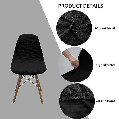 Dioxide 4 Piezas Fundas para Sillas de Comedor Impermeable Funda de Silla Cocina Elásticas Cubiertas Fundas para Silla Oficina Sin Brazo Ajustables Lavables Protectoras de Sillas, Negro