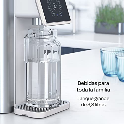 Dispensador de agua filtrada Aqua Optima Aurora - 3,8 litros de capacidad - con 1 filtro de agua Evolve+ de 30 días para reducir los microplásticos, el cloro, el sarro y otros contaminantes