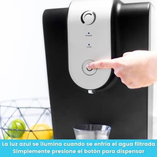 Dispensador de Agua fría Aqua Optima - El Enfriador de Agua filtrada de Lumi - 8,2 litros de Capacidad Total, Enfriador de Agua para encimera y 1 Cartucho de Filtro de Agua Evolve para 30 días