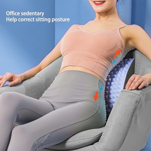 Dispositivo de Estiramiento de Espalda: HOMURY Neck y Back Stretcher, Soporte Masajeador para Espalda Lumbar, Dispositivo Calmante Lumbar para la Columna Lumbar, Alivio y Relajación (Azul)