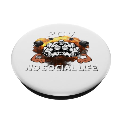 Divertido No Social Life Gimnasio Culturismo Bro Diseño Músculos PopSockets PopGrip Intercambiable