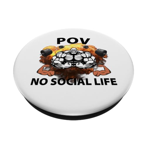 Divertido No Social Life Gimnasio Culturismo Bro Diseño Músculos PopSockets PopGrip Intercambiable