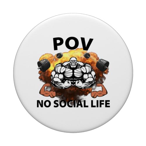 Divertido No Social Life Gimnasio Culturismo Bro Diseño Músculos PopSockets PopGrip Intercambiable