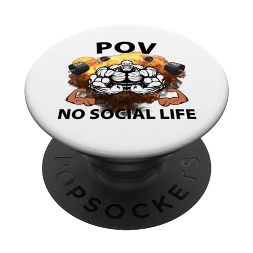 Divertido No Social Life Gimnasio Culturismo Bro Diseño Músculos PopSockets PopGrip Intercambiable