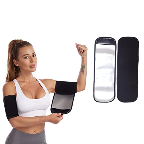 DKDDSSS 2 Piezas Sauna Recortadores de Brazos, Mangas Ajustables Brazos, Bandas para el Sudor de Brazo de Sauna para Mujeres, Multifuncional Bandas Reductoras Compresión, Deportivas