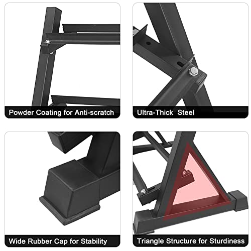 DnKelar Soporte para Mancuernas de 3 Niveles, Soporte para Mancuernas para Mancuernas Antideslizante Soporte para Mancuernas con Soporte para Pesas, hasta 300 kg