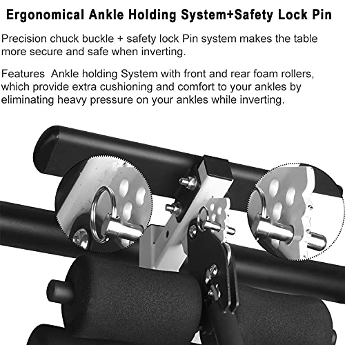 DnKelar Tabla de Inversion Banco de Inversión Plegable con Inversión Total Mesa de inversión con 3 ángulos de inversión, estirador de Espalda para aliviar el Dolor, Carga máxima 150 kg