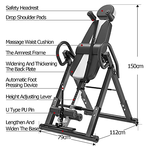DnKelar Tabla de inversión Máquina de inversión Máquina de inversión Plegable, 3 ángulos de inversión, máquina de Entrenamiento para aliviar la Columna Vertebral, Máxima Carga 150 kg