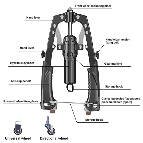 DOBEN Hidráulica Power Twister Bar-Multifuncional Rueda Abdominal con polea, Ejercitador de Brazos,22-440 lbs en casa, Expansor de Pecho para Hombro, Antebrazo