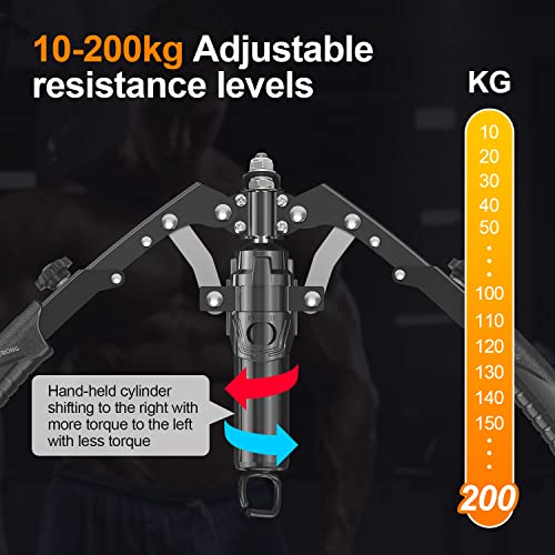 DOBEN Hidráulica Power Twister Bar-Multifuncional Rueda Abdominal con polea, Ejercitador de Brazos,22-440 lbs en casa, Expansor de Pecho para Hombro, Antebrazo