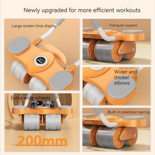 DODAFIWTR Rueda Abdominal De Rebote Automático,Rueda Abdominal,Equipo de entrenamiento de rodillos AB,dispositivos de fitness para abdominales,Para entrenamiento Básico, Casa, La