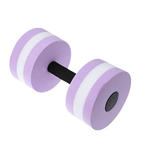 DOITOOL Dumbells - Botella de agua deportiva para fitness, mancuernas, mancuernas, ejercicio, mano, bar, para agua aeróbica, lavanda