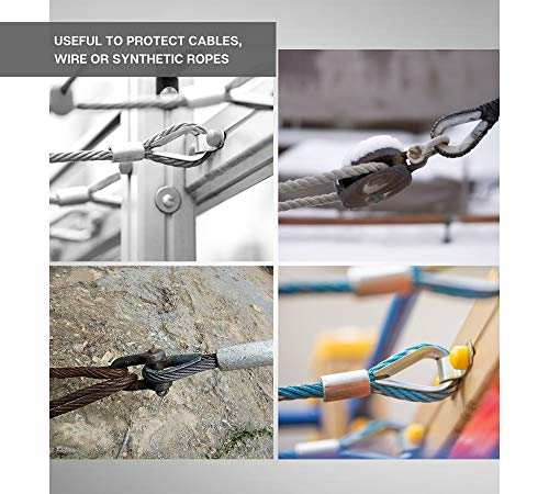 DOJA Industrial | Guardacabos de Acero M5 | PACK 25 | Dedales para Cuerda o Cable Metalicos | Acero Galvanizado | Tamaño 5mm | Uso: Abrazaderas para cable de acero, Cables Tendedero, Cuerda Escalada