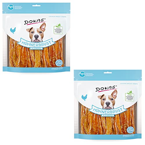 Dokas Pechuga de pollo en tiras para perros - Paquete doble - 2 x 500 g