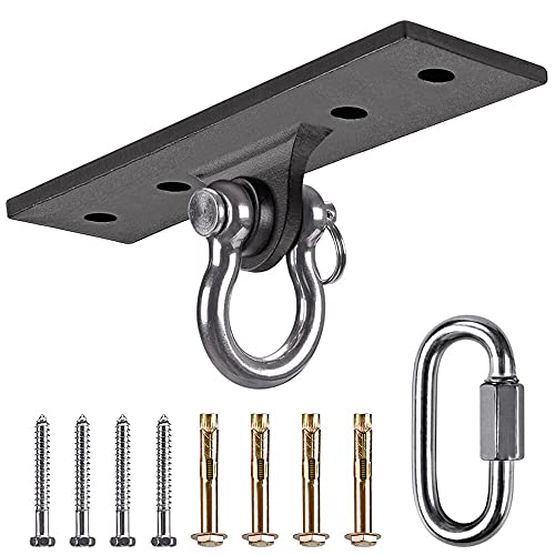 Dolibest Soporte de montaje en pared, anclaje de techo para kit de entrenamiento de suspensión en casa, correas de suspensión, anillos de gimnasia, columpio y hamaca de yoga, sistemas de entrenamiento