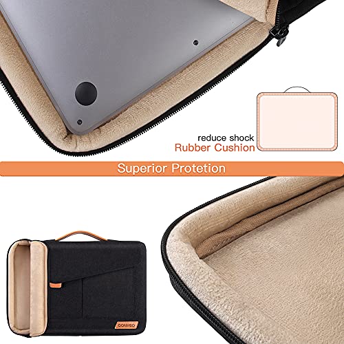 DOMISO 17-17.3 Pulgadas Bolsa de la manga del ordenador portátil de negocios Maletín Bolsa de Mensajero Compatible con 17,3" Dell Computer/HP Pavilion 17 / Dell/Lenovo/Acer/Asus, Negro