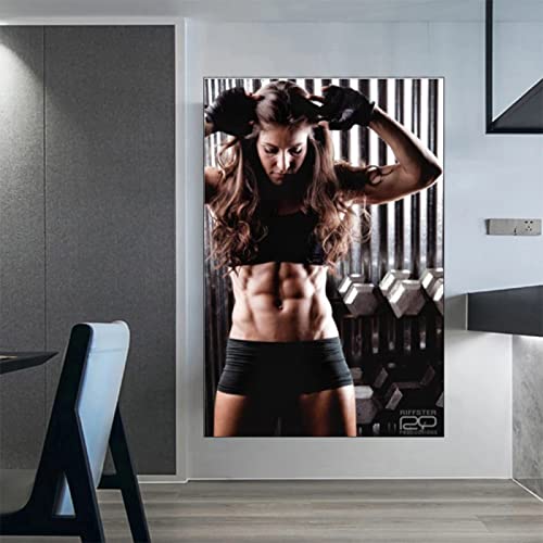 Dormitorio Hogar Gimnasio Decoracion Poster Mujer Entrenamiento Poster Sexy Mujer Culturismo Poster Músculo Chica Potencia Poster Fitness Inspirador Cita Pared Arte Ejercicio Impresiones 0211061