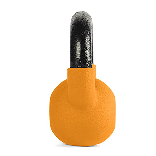 #DoYourFitness Kettlebell Pesas Rusa Hecha de Hierro Fundido Sólido con Revestimiento de Neopreno - Ideal para Ejercicios y Entrenamientos de Musculación en Casa - 2Kg Naranja