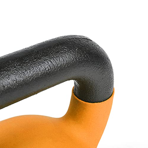 #DoYourFitness Kettlebell Pesas Rusa Hecha de Hierro Fundido Sólido con Revestimiento de Neopreno - Ideal para Ejercicios y Entrenamientos de Musculación en Casa - 2Kg Naranja