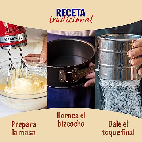 DR. OETKER Bizcocho Casero, preparado de repostería para bizcocho esponjoso (340 g) con sobre de azúcar glas (10 g), ideal como base para tartas, postres y pasteles (12 raciones)