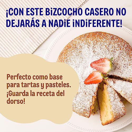 DR. OETKER Bizcocho Casero, preparado de repostería para bizcocho esponjoso (340 g) con sobre de azúcar glas (10 g), ideal como base para tartas, postres y pasteles (12 raciones)