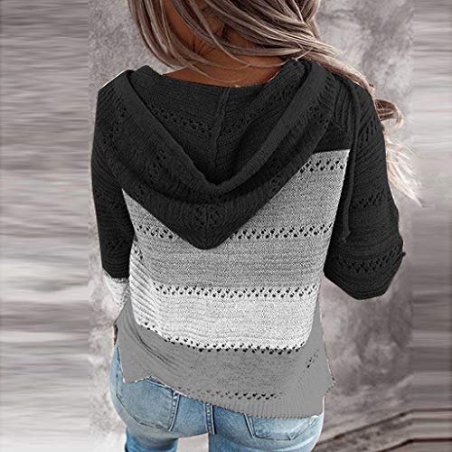 Dralofao ropa mujer barata y guapa outlet - Deportivos Talla Grande Navidad Costura Sudaderas Camiseta Suéteres Originales Manga Larga Tops Moda Sudaderas con Capucha Mujer con Cordón Otoño Invierno C