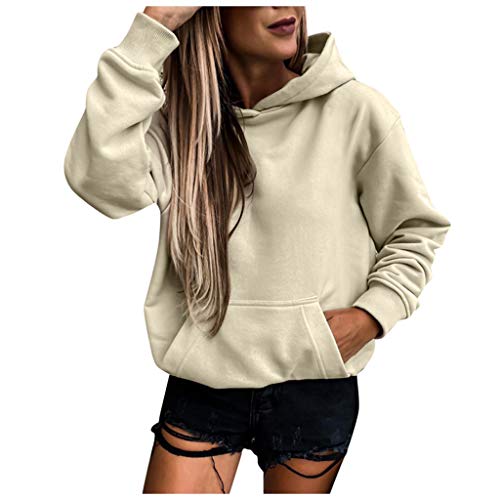 Dralofao ropa mujer barata y guapa outlet - S-5XL Mujer Pullover Otoño e Invierno Casuales Ropa Sudaderas con Capucha Suéter Otoño Invierno Originales Manga Larga con Bolsillo Top Hoodies Moda impresi