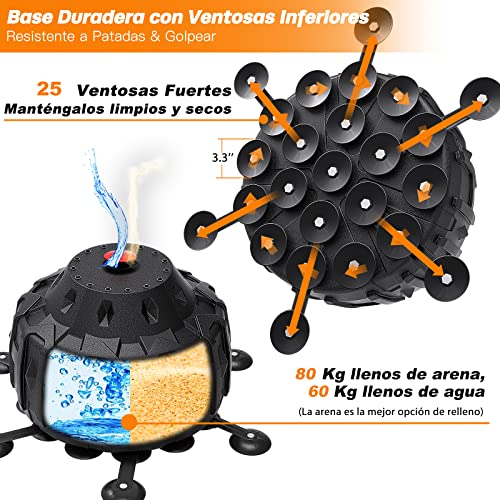 Dripex Saco de Boxeo de Pie para Adultos, 178cm Saco de Arena para Adultos MMA Karate Fitness Kickboxing, Resortes Amortiguador, Rellenable de Arena 80kg /Agua 60kg (Negro 25 Ventosas)