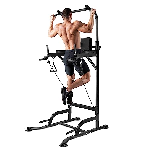 Dskeuzeew Barra de Dominadas para Gimnasio en casa, Gimnasio de Entrenamiento Multifuncional Fitness, Power Tower de Pull-up, 150 kg de peso del usuario