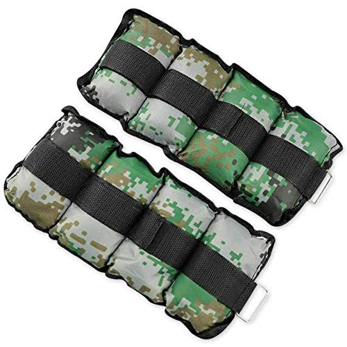 Ducomi Juri Pesas para Tobillos y Muñecas – Tobilleras con Peso para Deportes y Actividad Física - Mejora el Tono Muscular de Las Extremidades Inferiores y Superiores (Camo, 2 x 0,500 kg)