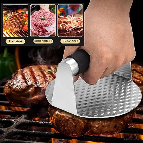 Durratou 1 pieza de prensa de cocina de acero inoxidable Smash Press Grill Accesorios para parrilla superior