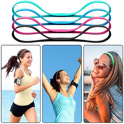 Duufin 20 Piezas Cinta Pelo Deportivas Diademas Elásticas Antideslizantes para el Sudor, Diademas Deportivas para Mujeres, Hombres, Yoga, Correr, 14 Colores