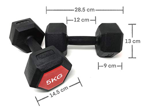 E-Deals Juego de mancuernas deportivas para gimnasio en casa, par o individual, 5 kg, 7,5 kg, 10 kg, 12,5 kg (10,00)