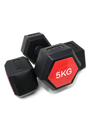 E-Deals Juego de mancuernas deportivas para gimnasio en casa, par o individual, 5 kg, 7,5 kg, 10 kg, 12,5 kg (10,00)