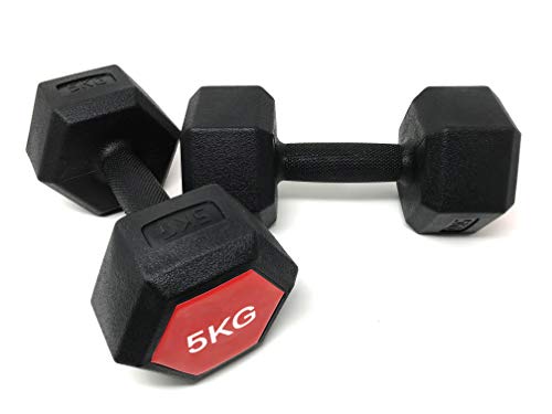 E-Deals Juego de mancuernas deportivas para gimnasio en casa, par o individual, 5 kg, 7,5 kg, 10 kg, 12,5 kg (10,00)