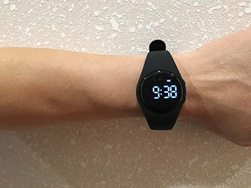 e-vibra Reloj despertador vibratorio, resistente al agua, reloj de entrenamiento para ir al baño, reloj de recordatorio médico recargable con temporizador y 15 alarmas diarias (negro)