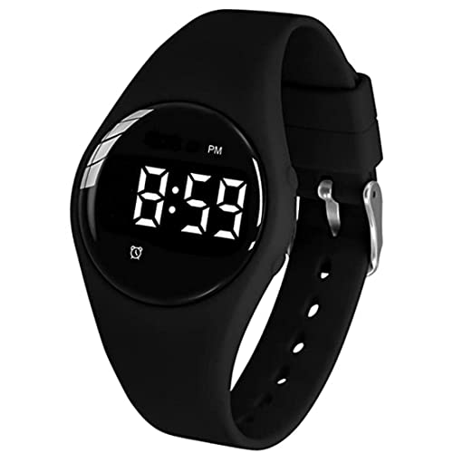 e-vibra Reloj despertador vibratorio, resistente al agua, reloj de entrenamiento para ir al baño, reloj de recordatorio médico recargable con temporizador y 15 alarmas diarias (negro)