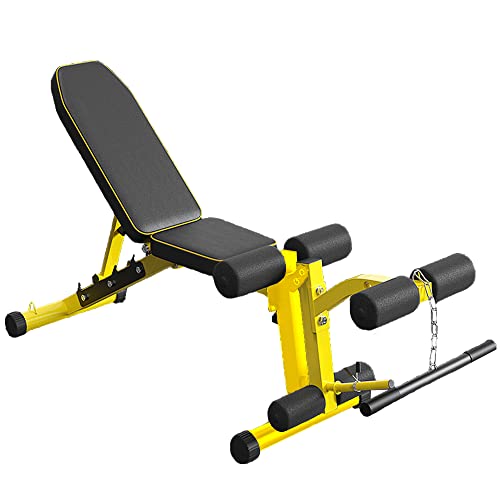 EASY BIG Banco de Pesas Utilitario con Extensión de Pierna - Banco Ajustable de Múltiples Posiciones para Entrenamiento de Fuerza, Ejercicio con Mancuernas y Entrenamientos Abdominales