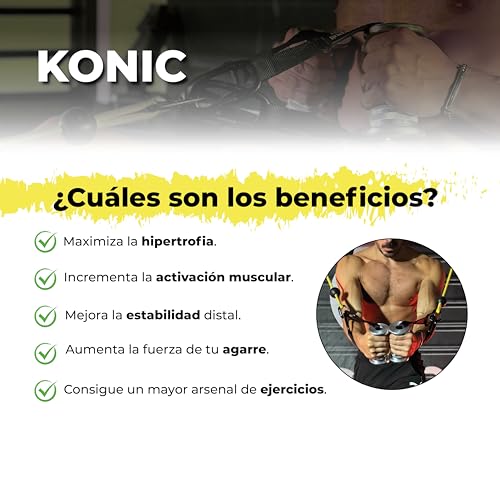 easypull Konic Agarres Poleas Gym. Agarraderas de Entrenamiento Cónicas. Agarres de Gimnasio para Triceps, Biceps, Espalda... Optimiza Biomecánica Ejercicios y Maximiza Fuerza e Hipertrofía