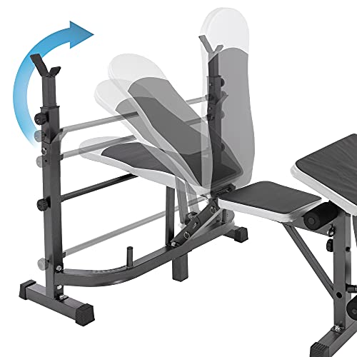 ECD Germany Banco de Pesas Musculación Inclinable para Entrenamiento Completo Banca Ajustable Máquina de Gimnasio Fitness con Estante Decline Curling de Piernas Abdominales Multiestación 3 Modelos