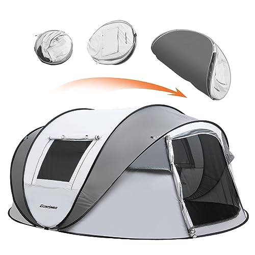 EchoSmile Tienda de Campaña Instantánea Automática, 5-8 Personas, Pop up, Tienda Familiar Impermeable con 2 Ventanas Malla de Ventilación para Camping, Senderismo, Actividades al Aire Libre