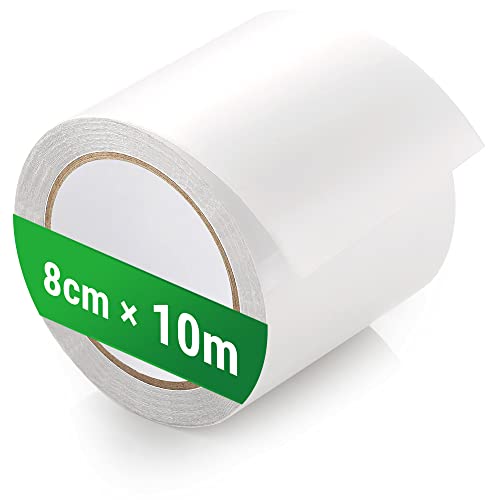 ecooe Cinta de Reparación de Carpas 10M x 8CM Cinta de Carpa Profesional Impermeable Transparente Parche para Tienda Campaña Toldos de Carpa Recubiertos de PVC, Lonas