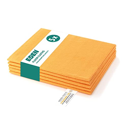 Eden Excelentes PAÑOS DE Microfibra para Limpieza DE Suelos - Paños Naranja para el Suelo 5 Unidades - 50x60cm - Multiusos y Muy absorbentes - para la Limpieza de Suelos (CHAE0002N)