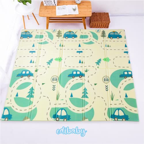 Edibaby, Alfombra Bebe, 1.5cm Grosor, Diseño Infantil, 200 x 180 cm, Acolchada de XPE, Reversible y Plegable, Colchoneta para Niños, para Juegos en el Suelo, Tapete Actividades (Alphabet Edition)