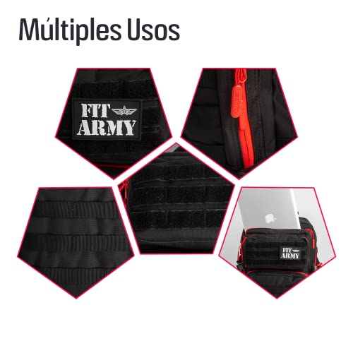 EDIFIT, Mochila Crossfit, 45L, Militar, Tactica, para Gimnasio, Senderismo, Acampada o Supervivencia, Unisex, Resistente, con Multiples Bolsillos (Negro)