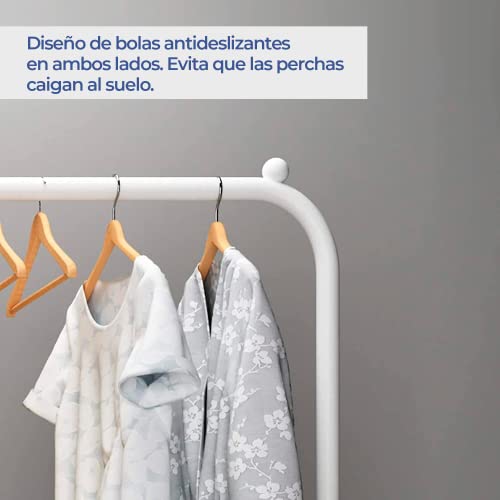 edihome, Burro Ropa, Perchero Colgador de Ropa, Doble, Vestidor, 110X150X54 cm, Resistente, Metálico, con Soporte para Zapatos, Organizador, Montaje Fácil (Blanco)