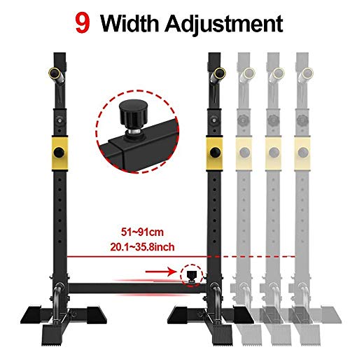 EEUK Soporte para Barra Stand en Cuclillas Rack de Press de Banca Ajustable Multifunción Levantamiento de Pesas Gimnasio Entrenamiento de Fuerza en Interiores, 250 kg de Carga Máxima