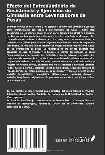 Efecto del Entrenamiento de Resistencia y Ejercicios de Gimnasia entre Levantadores de Pesas: Variables físicas, fisiológicas, hematológicas y bioquímicas